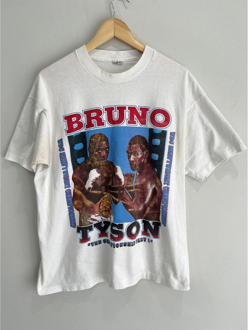 Vintage 90s Mike Tyson Frank Bruno Boxing Tee Shirt rap